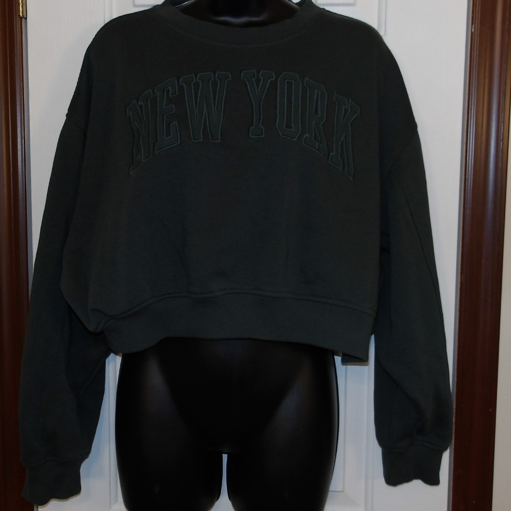 April K Los Angeles New York Cropped Sweatshirt Pullover Top XL